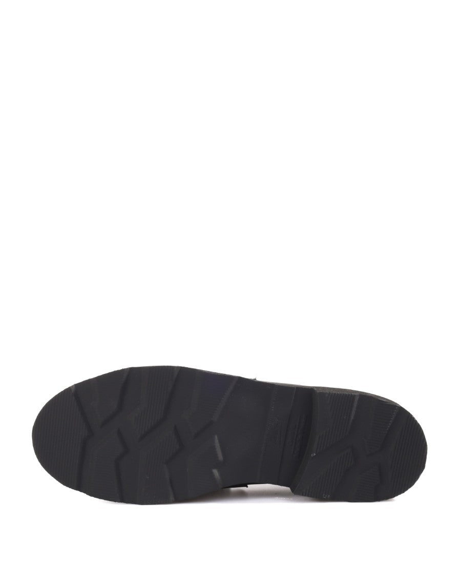 Paraboot Black Leather Loafers With Rounded Toe