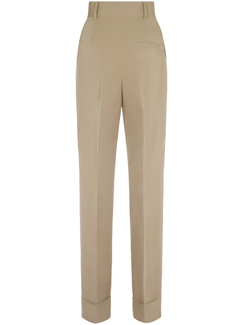 Philosophy Di Lorenzo Serafini Tailored Beige Trousers With High Waist
