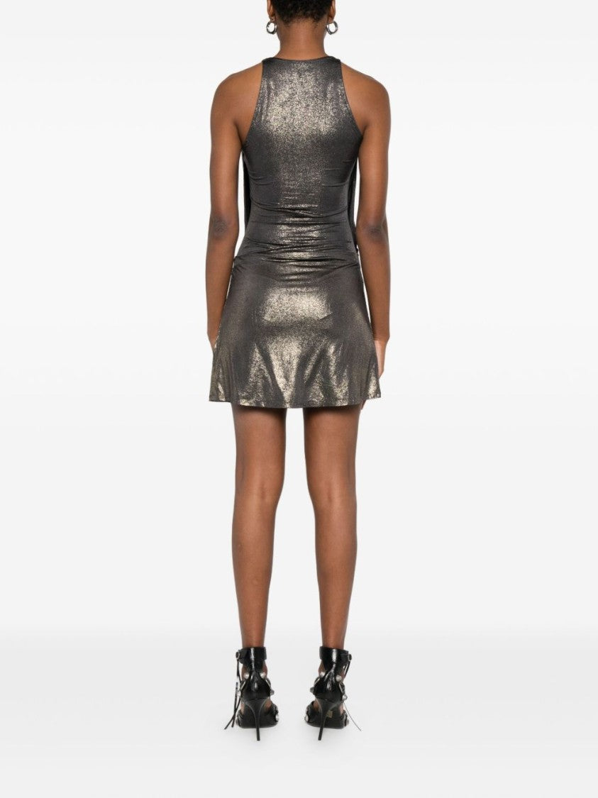 Diesel Gathered Neckline Gray Mini Dress