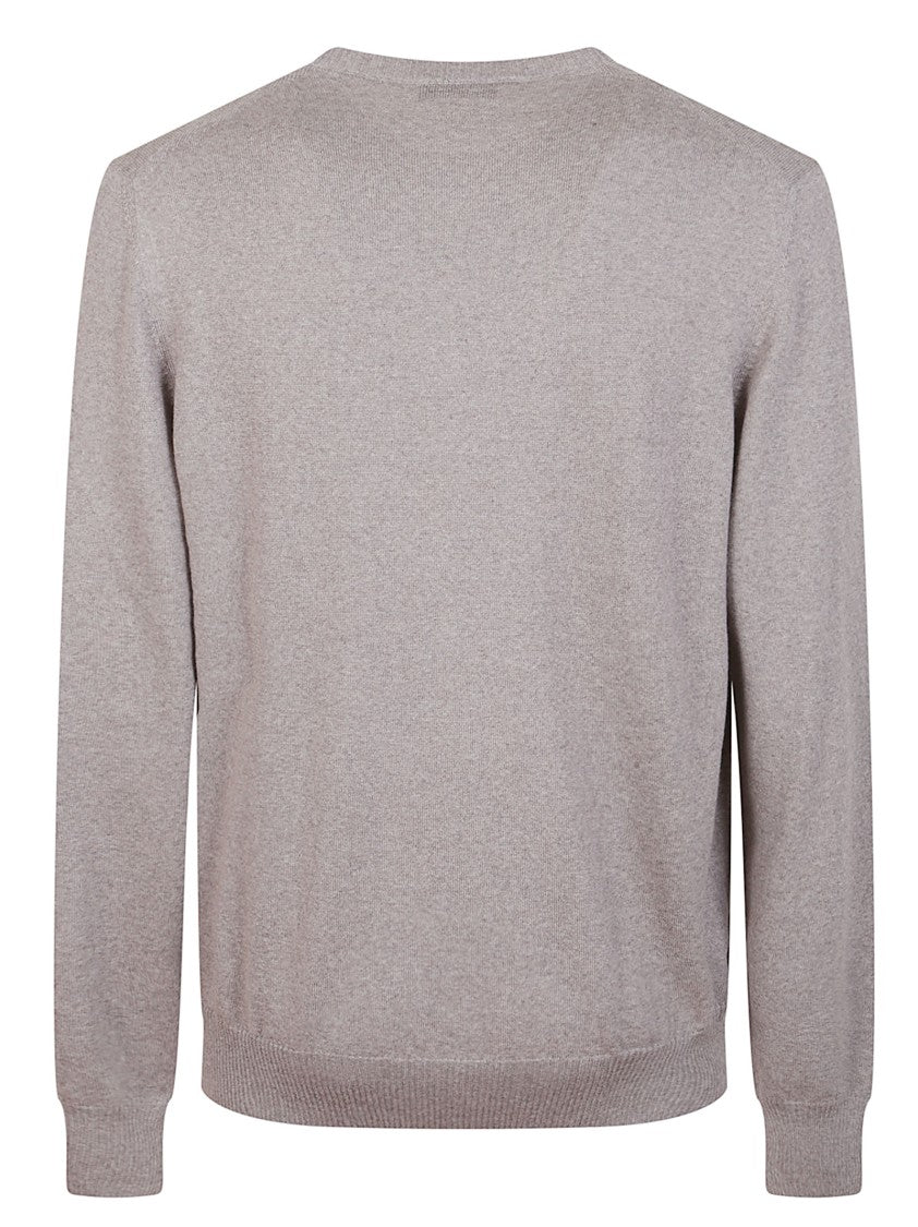 Fay Walnut Virgin Wool Sweater With Iconic Logo Detail