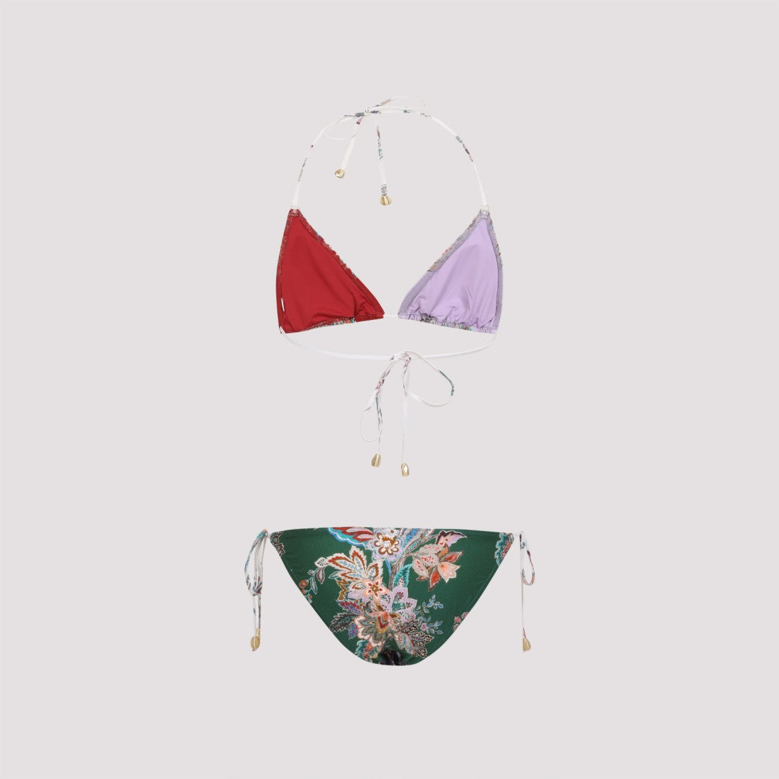 Zimmermann Floral Triangle Bikini With Adjustable Ties