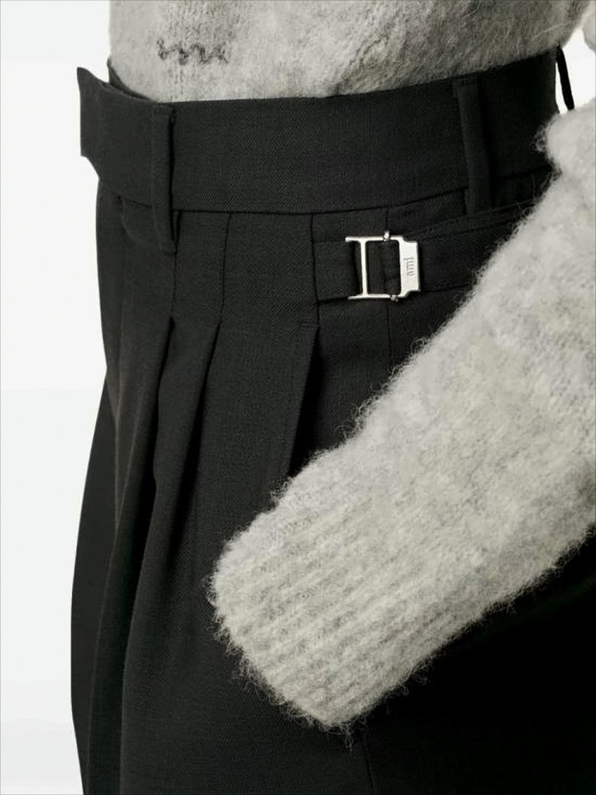 Ami High-Waist Tailored Suit Pants With Wide-Leg Silhouette
