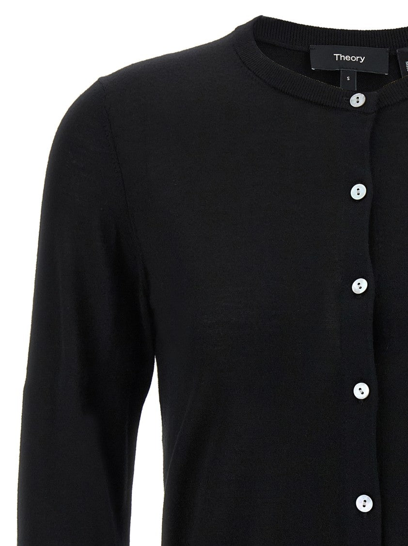 Theory Wool Cropped Cardigan
