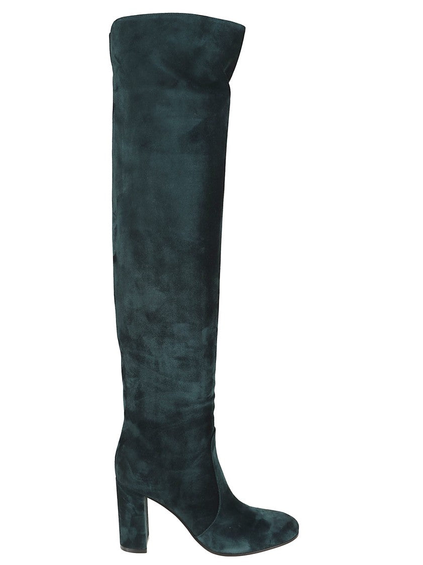 Gianvito Rossi Glen Cuissard Suede Boot With Rounded Toe