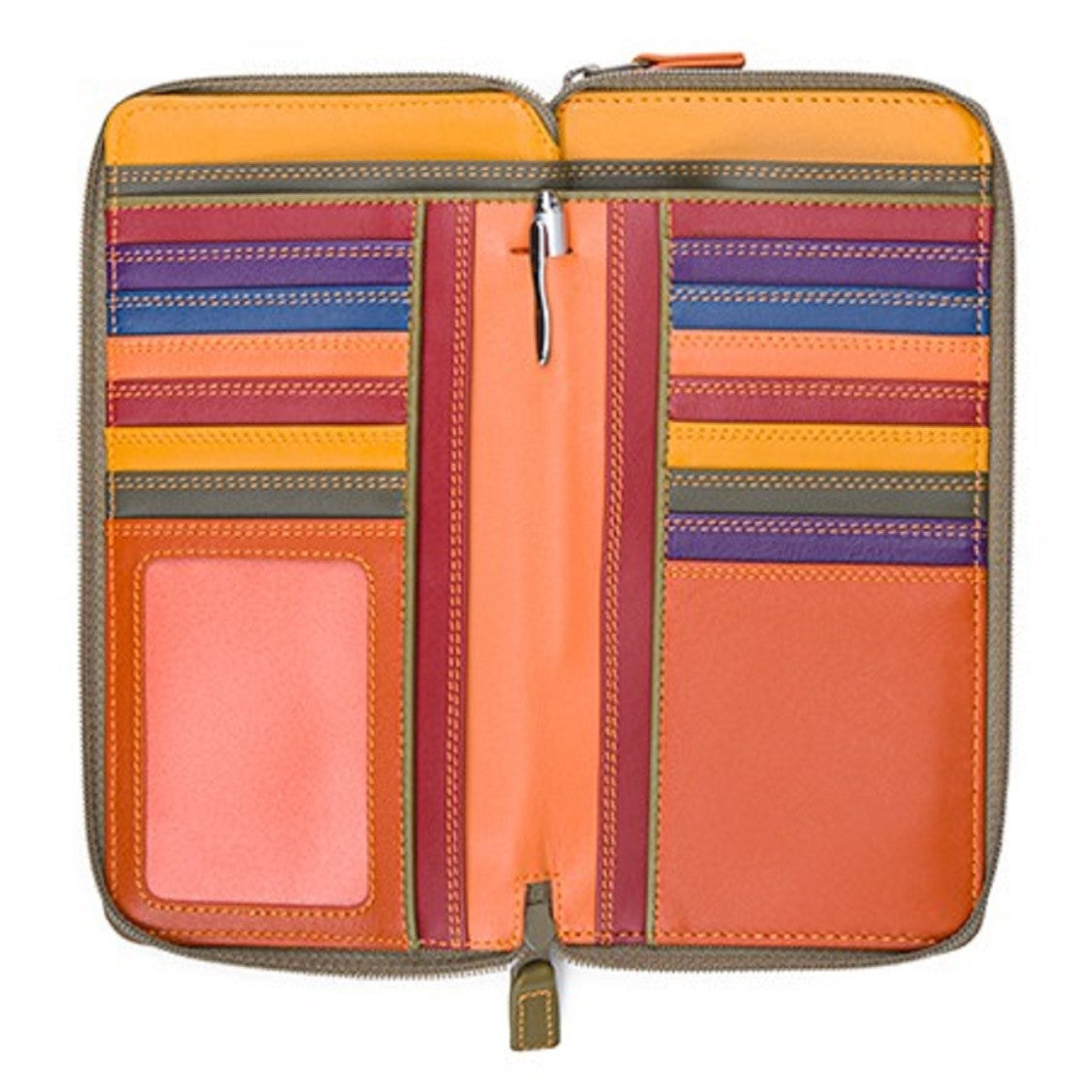 Mywalit Orange-Brown Leather Wallet